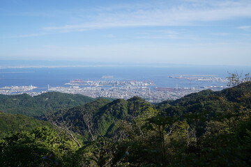 六甲山から六甲アイランド遠望