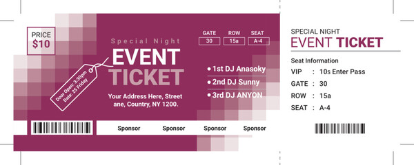Event Ticket Vector Template 88