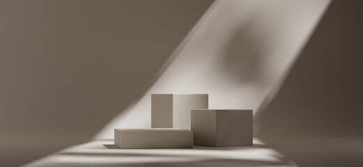3d rendered studio display product pedestal podium still life minimal beauty cosmetics showcase background