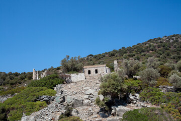 Building Ruins on an Turkish Island ruined by Earthquake.