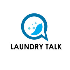 laundry talk logo design concept