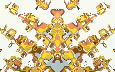 Symmetry colored cartoon background for textiles or fabrics. Wavy seamless pattern for holidays or events, fashion trends, scrapbooking, wallpaper, textures, interior solutions, prints, covers, etc. 