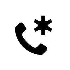 Calling emergency black glyph ui icon. Urgent first aid. Contact medical clinic. User interface design. Silhouette symbol on white space. Solid pictogram for web, mobile. Isolated vector illustration