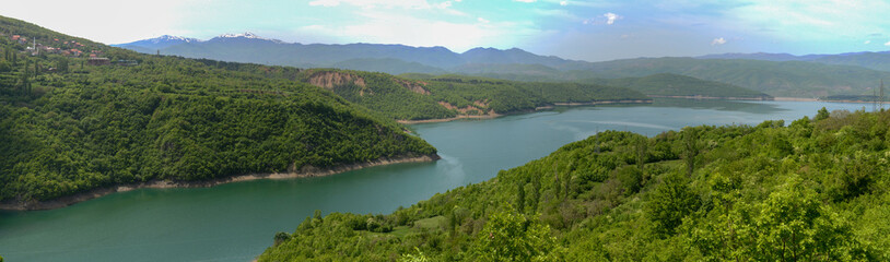 Obraz na płótnie Canvas View at lake Debar on North Macedonia