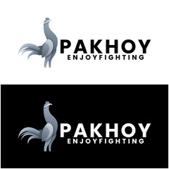 modern fighting cock gradient logo design
