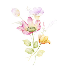 Greeting card with flowers, can be used as invitation card for wedding, birthday and other holiday and summer background