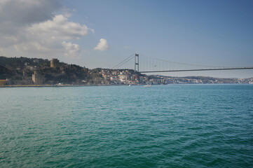 Turkish Istanbul landscape view from sea
