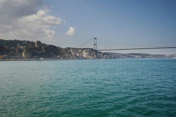 Fototapeta na wymiar Turkish Istanbul landscape view from sea