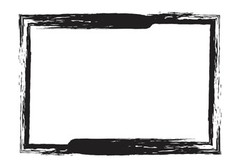 Grunge black border isolated on white. Black brush stroke vector frames