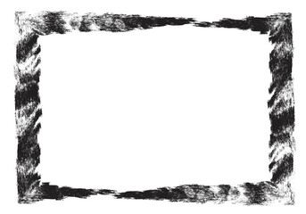 Grunge black border isolated on white. Black brush stroke vector frames