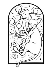 Halloween cute cat. Perfect for your Halloween design elements.