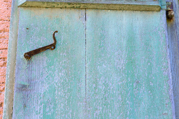 Weathered paint particles on old window veins,texture