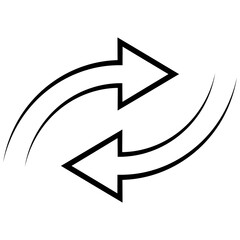 Icon exchange change replace, switch return reverse trade arrow, barter logo