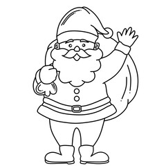 cartoon santa claus pictures for coloring book.