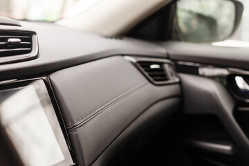 Fototapeta na wymiar Close up of air conditioner in modern car