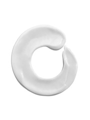 Alphabet Letter o, Cream moisturiser smudge texture smear letter written with white liquid beauty product