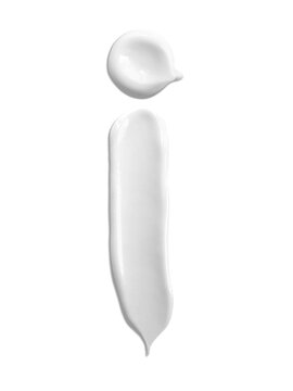 Alphabet Letter i, Cream moisturiser smudge texture smear letter written with white liquid beauty product