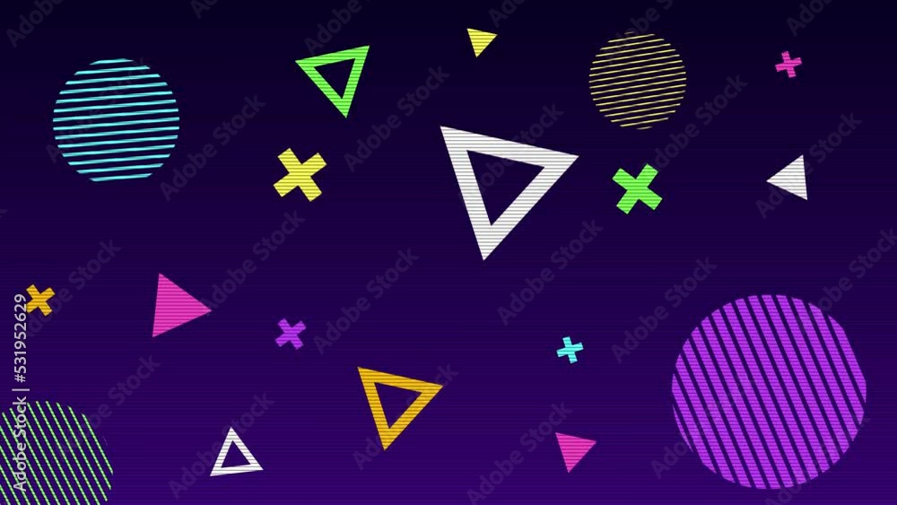 Poster abstract retro style 80s geometric pattern memphis design background
