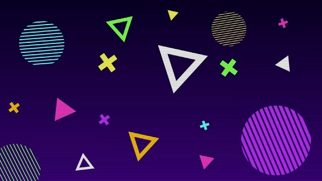 Abstract retro style 80s geometric pattern memphis design background	
