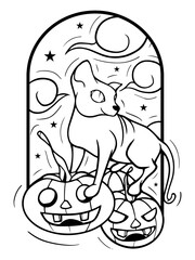 Halloween happy meow. Perfect for your Halloween design elements.