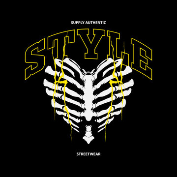 The bone style streetwear design vector