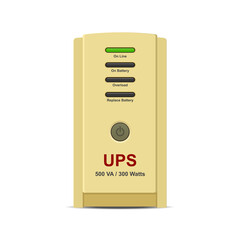 Uninterruptible Power Supply (UPS) isolated on white background vector illustration. - obrazy, fototapety, plakaty