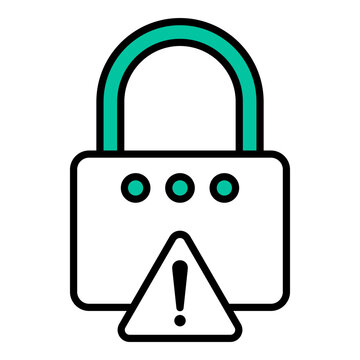 warning on security padlock