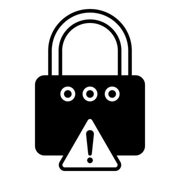warning on security padlock