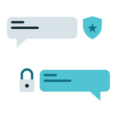 Obraz na płótnie Canvas security features on chat with encryption