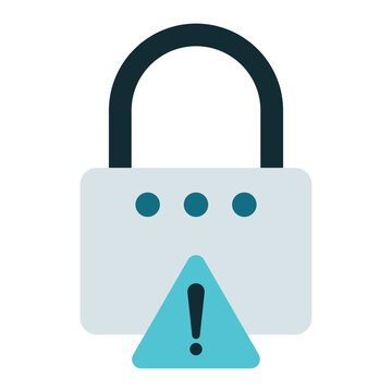 warning on security padlock