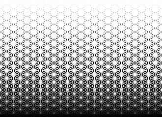 Geometric pattern of black figures on a white background.Seamless in one direction.