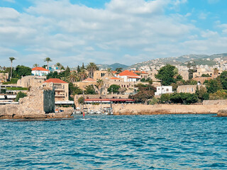 View of Famous and Historic Mediterranean Coastal Town: Byblos, Lebanon - Tourist attractions of...