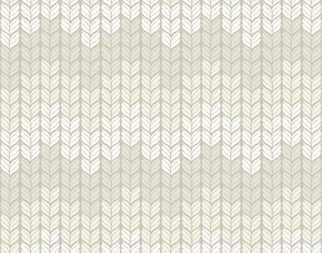Jacquard seamless knitting pattern. Knitwear texture. Vector background with knitted woolen fabric in light color.