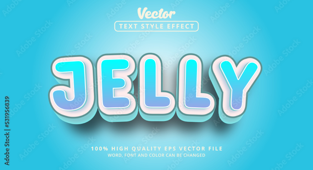 Poster editable text effect jelly text on happy and calm color color style