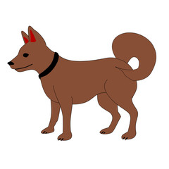 illustration of a brown dog isolated on white background 