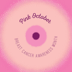 pink october ribbon grainy breast cancer awareness month template 