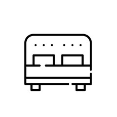 Double or queen size bed hotel sleeping arrangement. Pixel perfect, editable stroke icon
