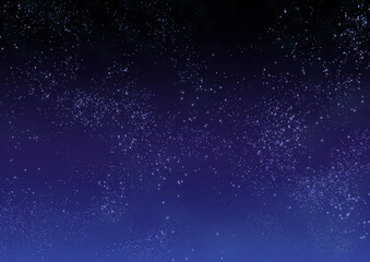 Fototapeta na wymiar 星降る夜空のイラスト背景　A４横型