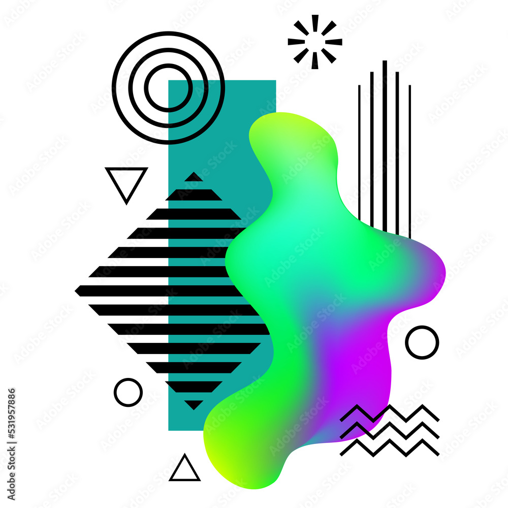 Poster amoeba graphic design element for your design projects