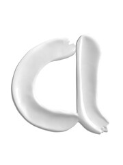 Alphabet Letter a, Cream moisturiser smudge texture smear letter written with white liquid beauty product
