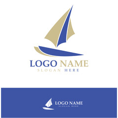 Simple Sailboat dhow boat on Sea Ocean Wave art style logo design, Daily cruises, sea travel, vector icon ILLUSTRATION