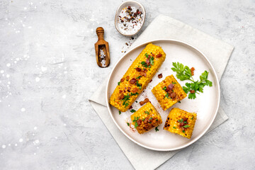 Sweet corn grill with paprika salt and parsley