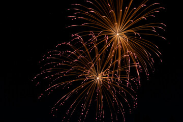 Orange gold fireworks