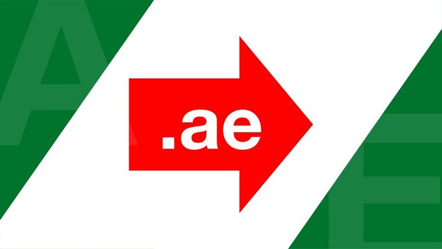 Domain for United Arab Emirates: .ae tld in an colorful arrow
