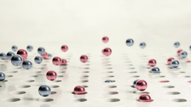 Pink and Blue spheres bouncing 3D animation