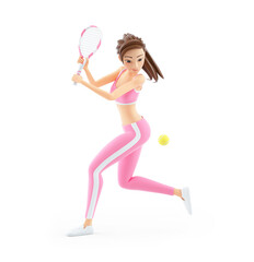 Obraz na płótnie Canvas 3d sporty woman playing tennis