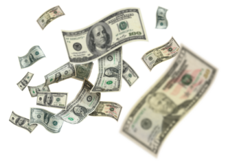 Money dollars flying. Financial savings, a concept. Financial crisis and deposit. Creative idea and money 