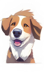 Naklejka premium cute cartoon digital dog