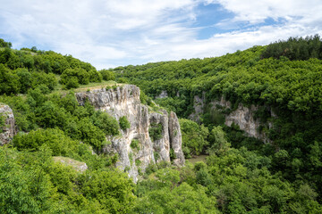 Fototapeta na wymiar Aerial panoramic view of the Emen Canyon, Bulgaria, Veliko Tarnovo