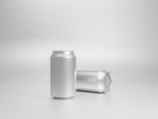 Soda can mockup template with white background. Isolated object. 